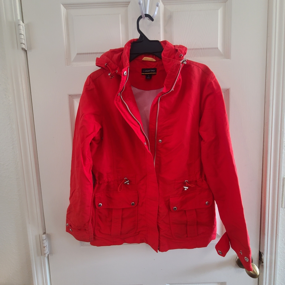 Lands' End Red Hooded Utility Jacket - Picture 11 of 14